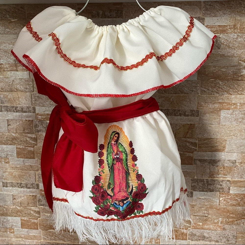 Virgin Mary Mexican Girls Dress/ conjunto Virgen de Guadalupe